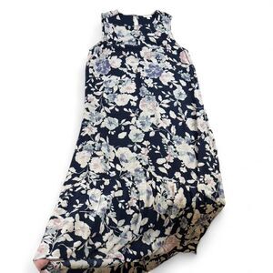 J. Jill Navy Floral Maxi Dress - Women's M - Sleeveless Flowy Casual